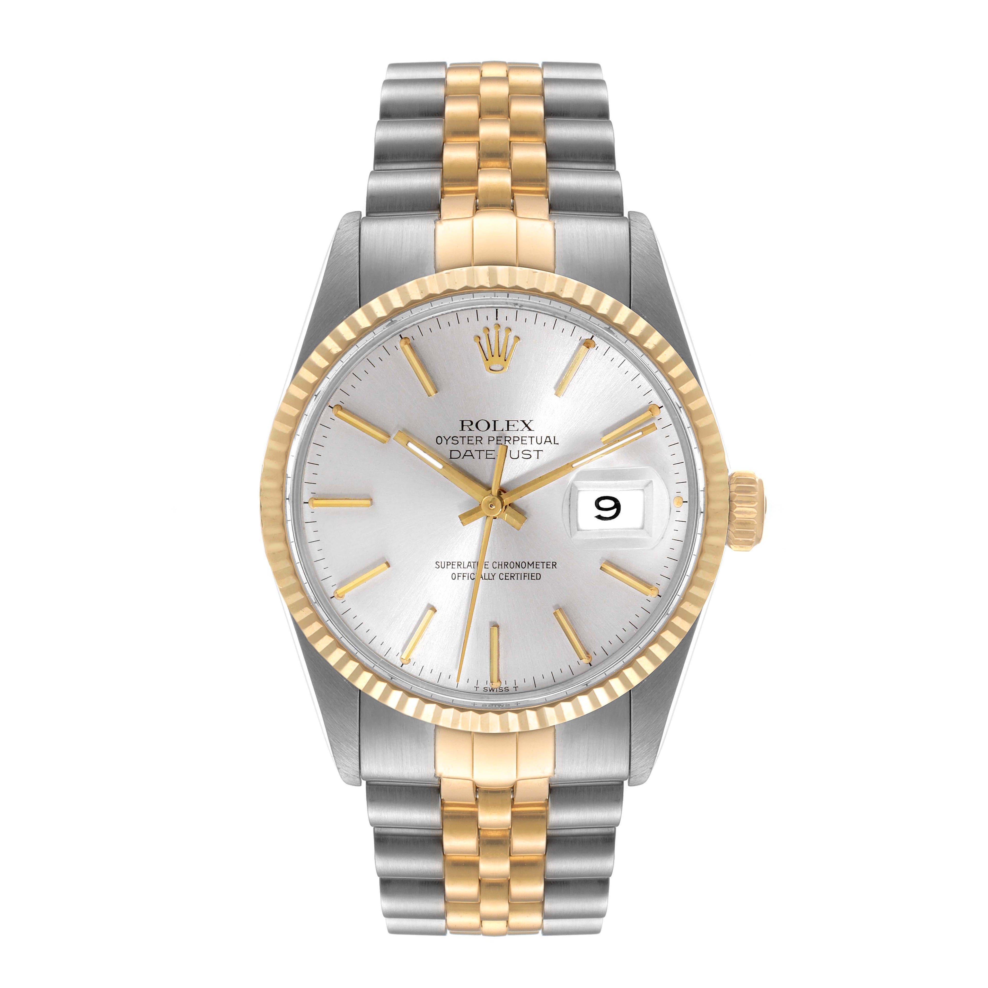 Rolex Datejust 36 Steel Yellow Gold Vintage Mens Watch 16013 + 5 extra link