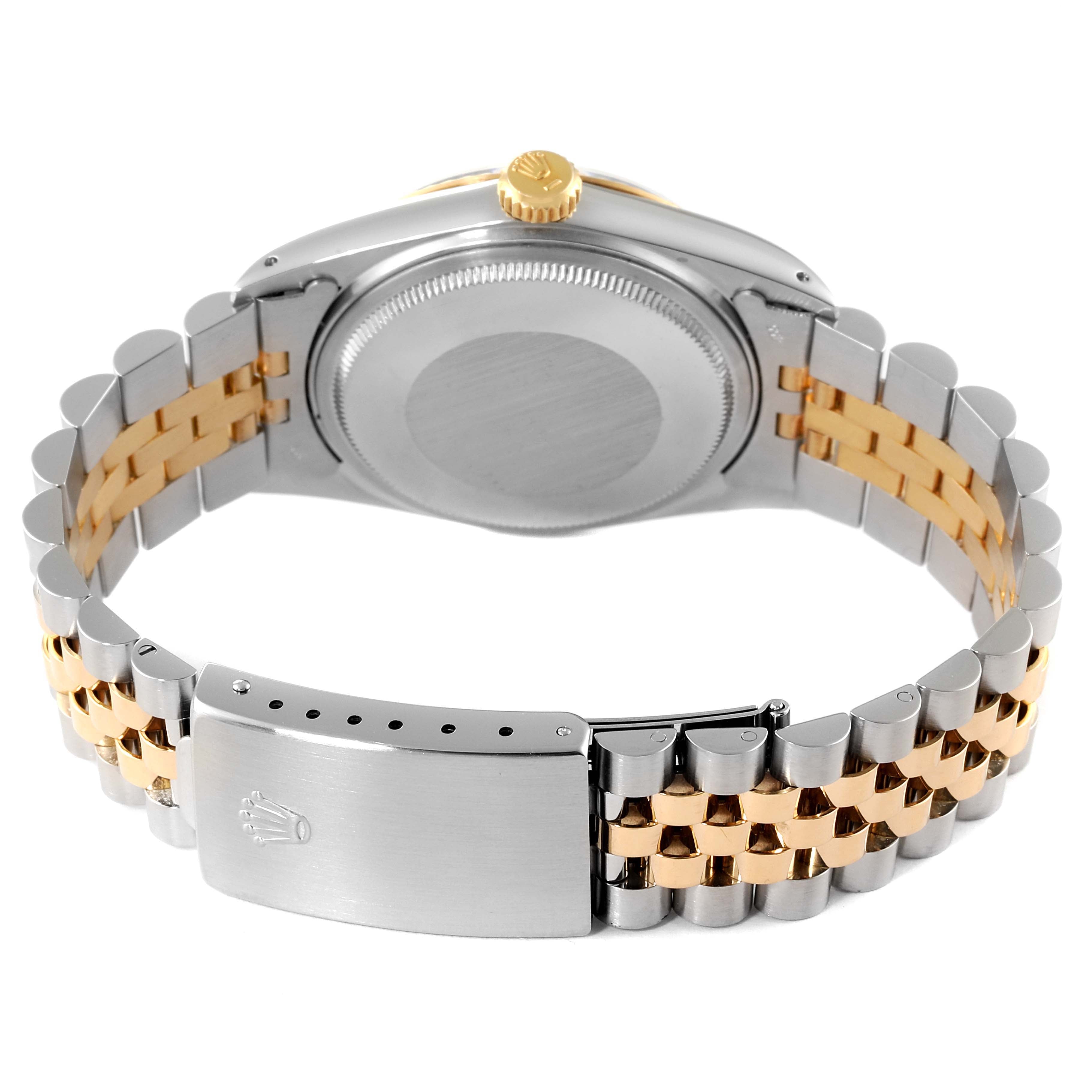 Rolex Datejust 36 Steel Yellow Gold White Dial Vintage Mens Watch 16013