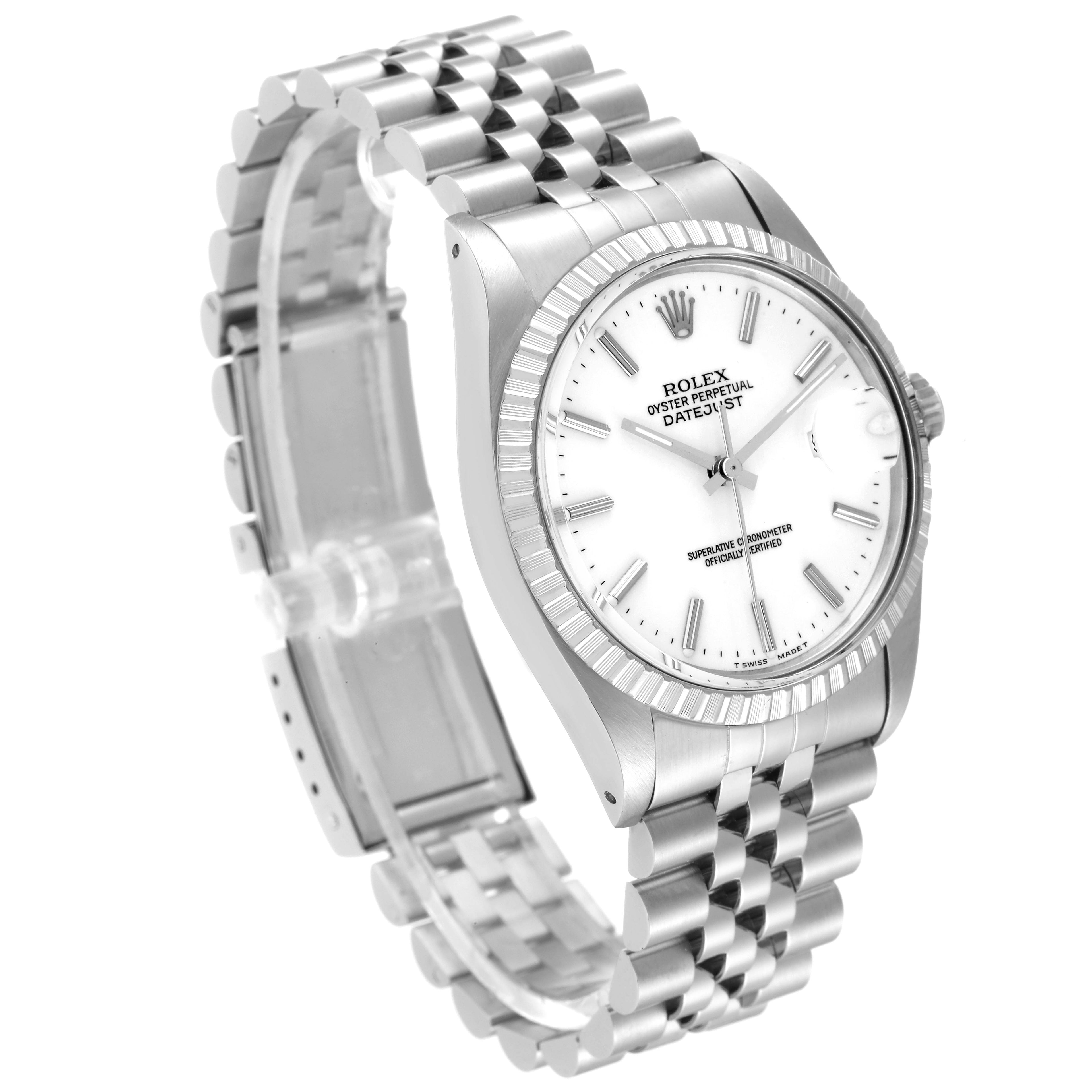 Rolex Datejust 36mm White Dial Steel Vintage Mens Watch 16030