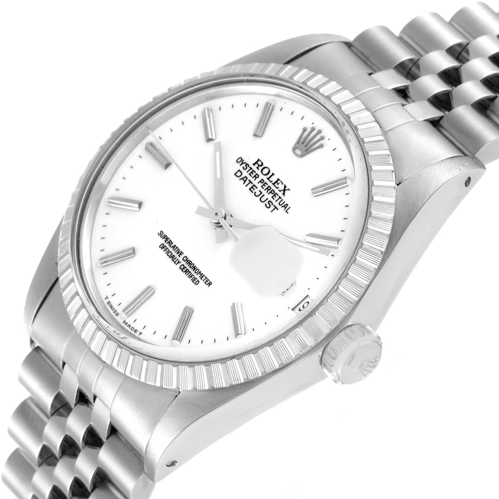 Rolex Datejust 36mm White Dial Steel Vintage Mens Watch 16030