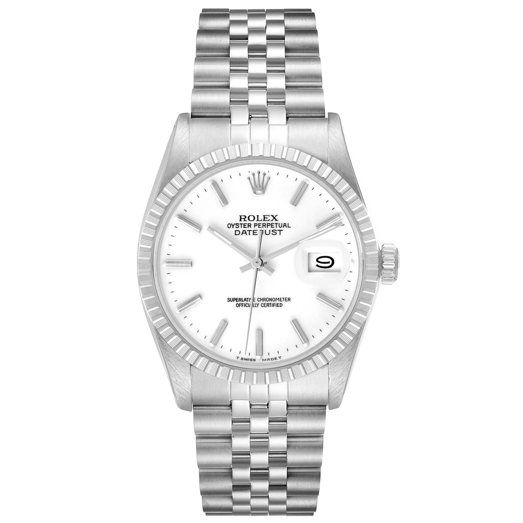 Rolex Datejust 36mm White Dial Steel Vintage Mens Watch 16030