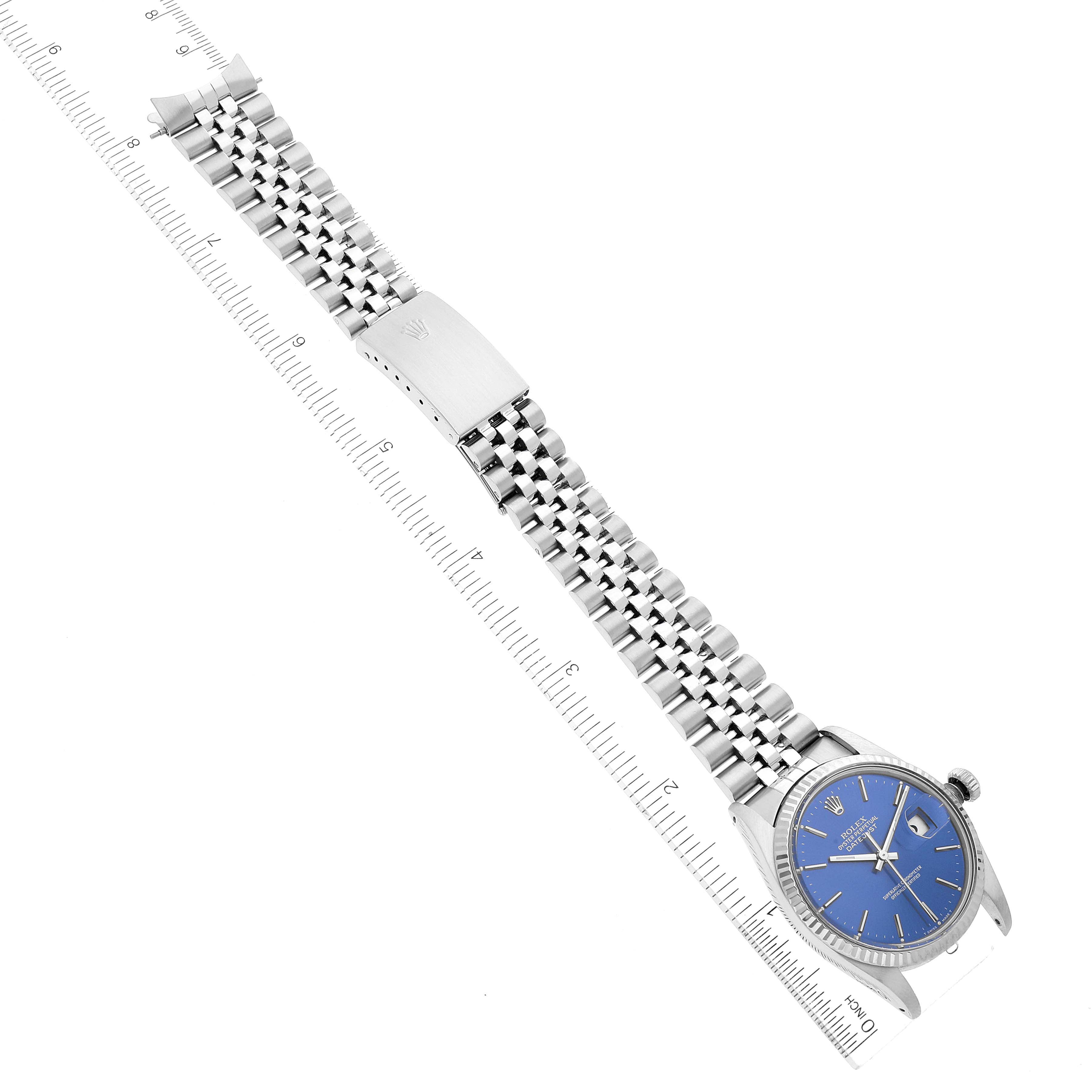 Rolex Datejust Blue Dial Vintage Steel Mens Watch 16030