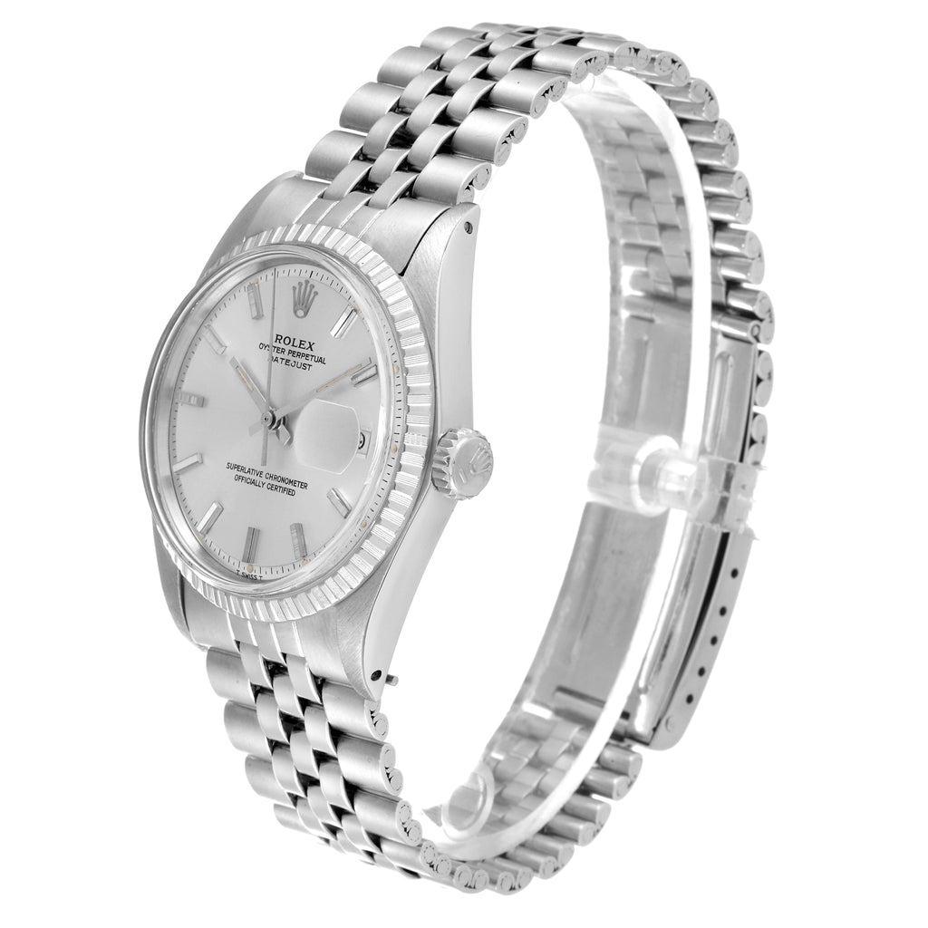 Rolex Datejust Silver Dial Jubilee Bracelet Vintage Mens Watch 1603