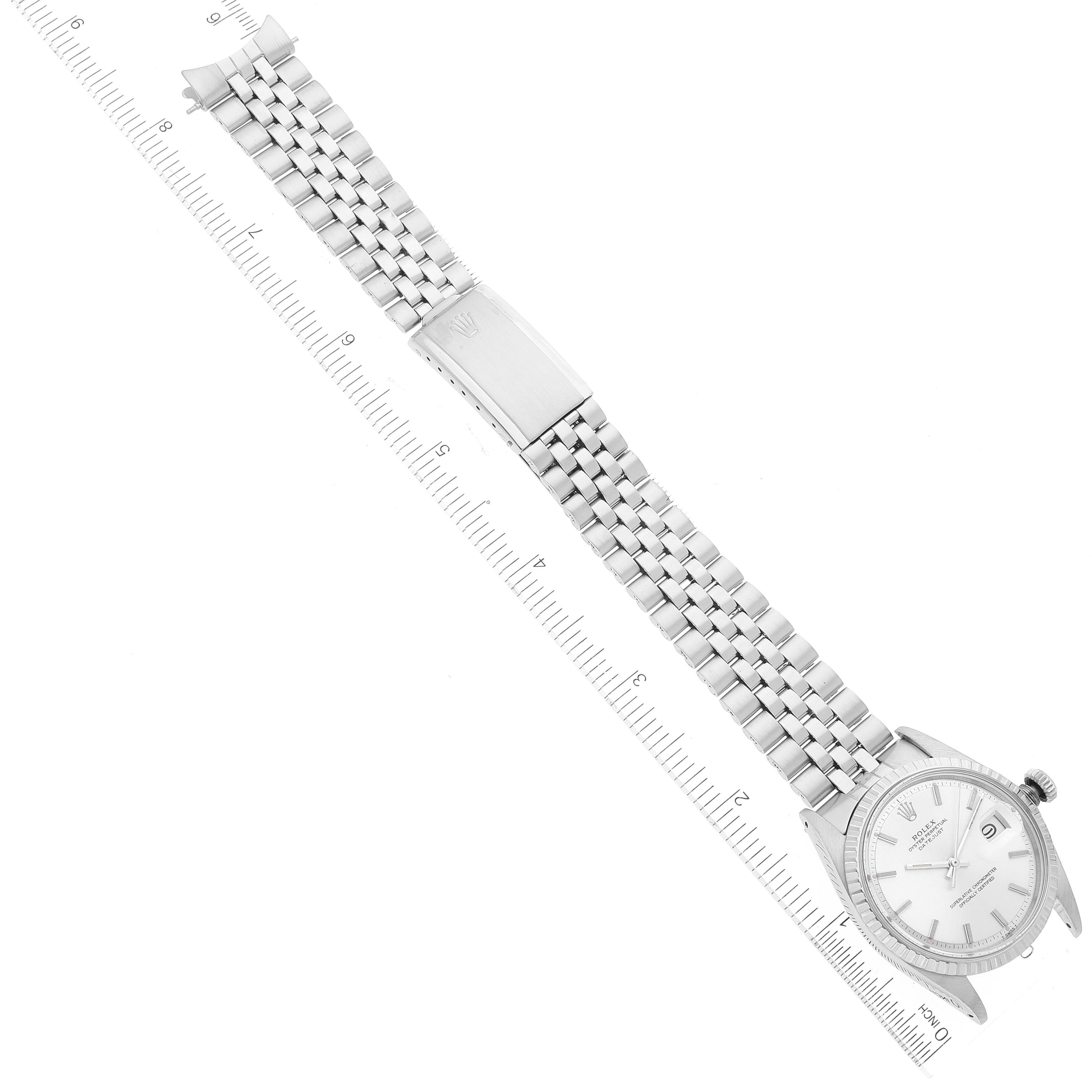 Rolex Datejust Silver Dial Jubilee Bracelet Vintage Mens Watch 1603