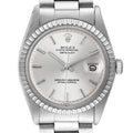 Rolex Datejust Silver Dial Oyster Bracelet Vintage Mens Watch 1603 Box Papers