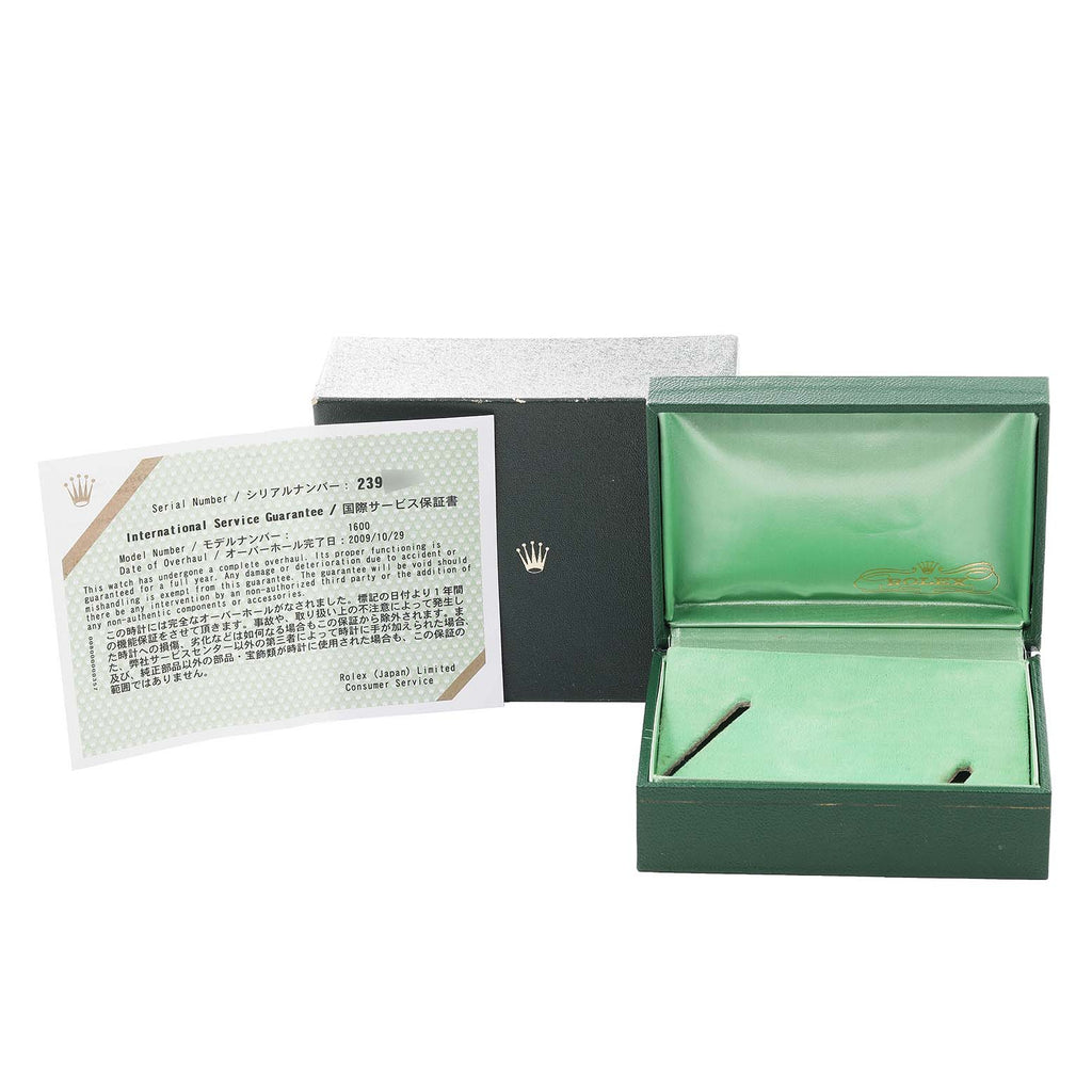 Rolex Datejust Silver Dial Steel Vintage Mens Watch 1600 Box Service Papers