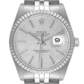 Rolex Datejust Silver Linen Dial Vintage Steel Mens Watch 16030 Box Papers