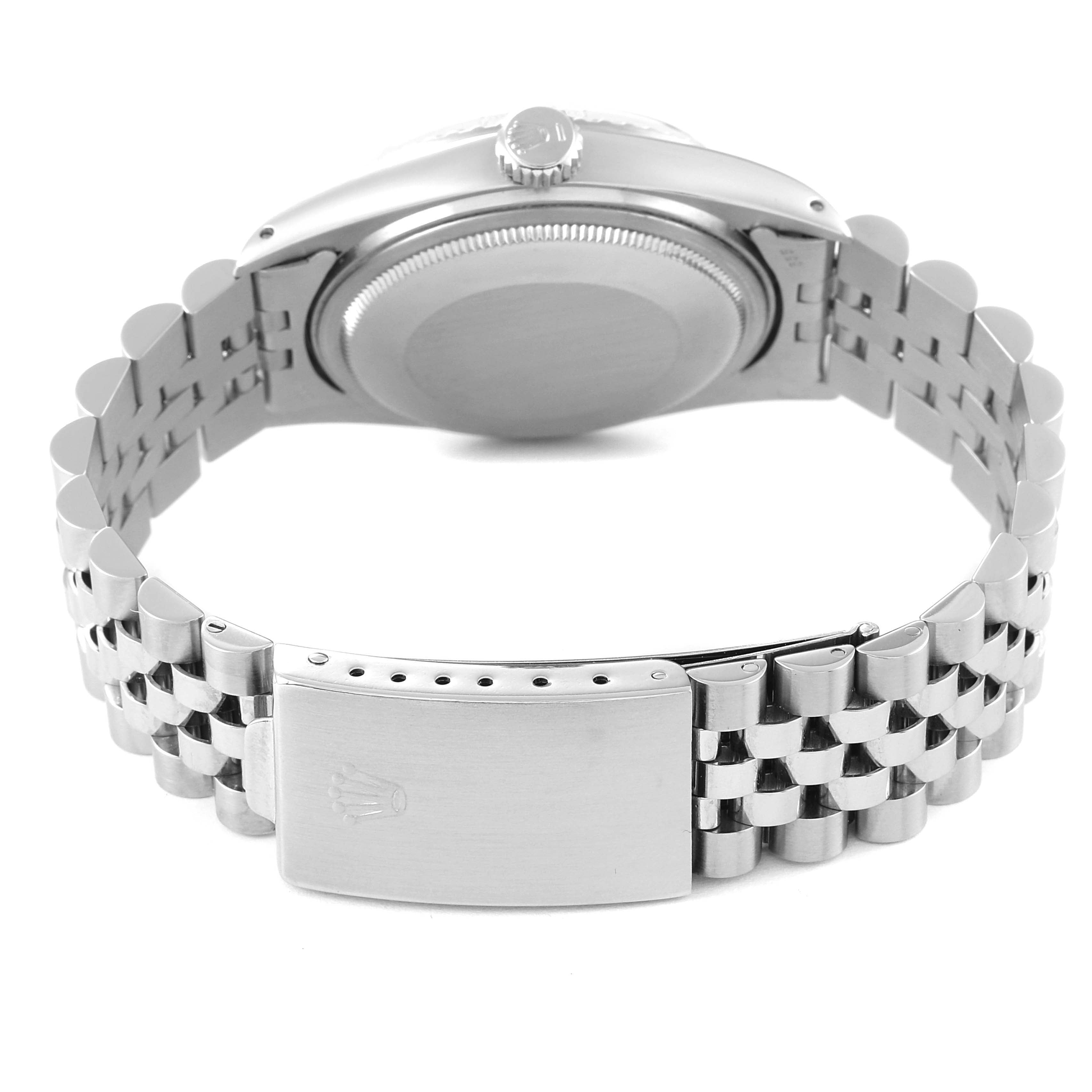 Rolex Datejust Silver Linen Dial Vintage Steel Mens Watch 16030 Box Papers