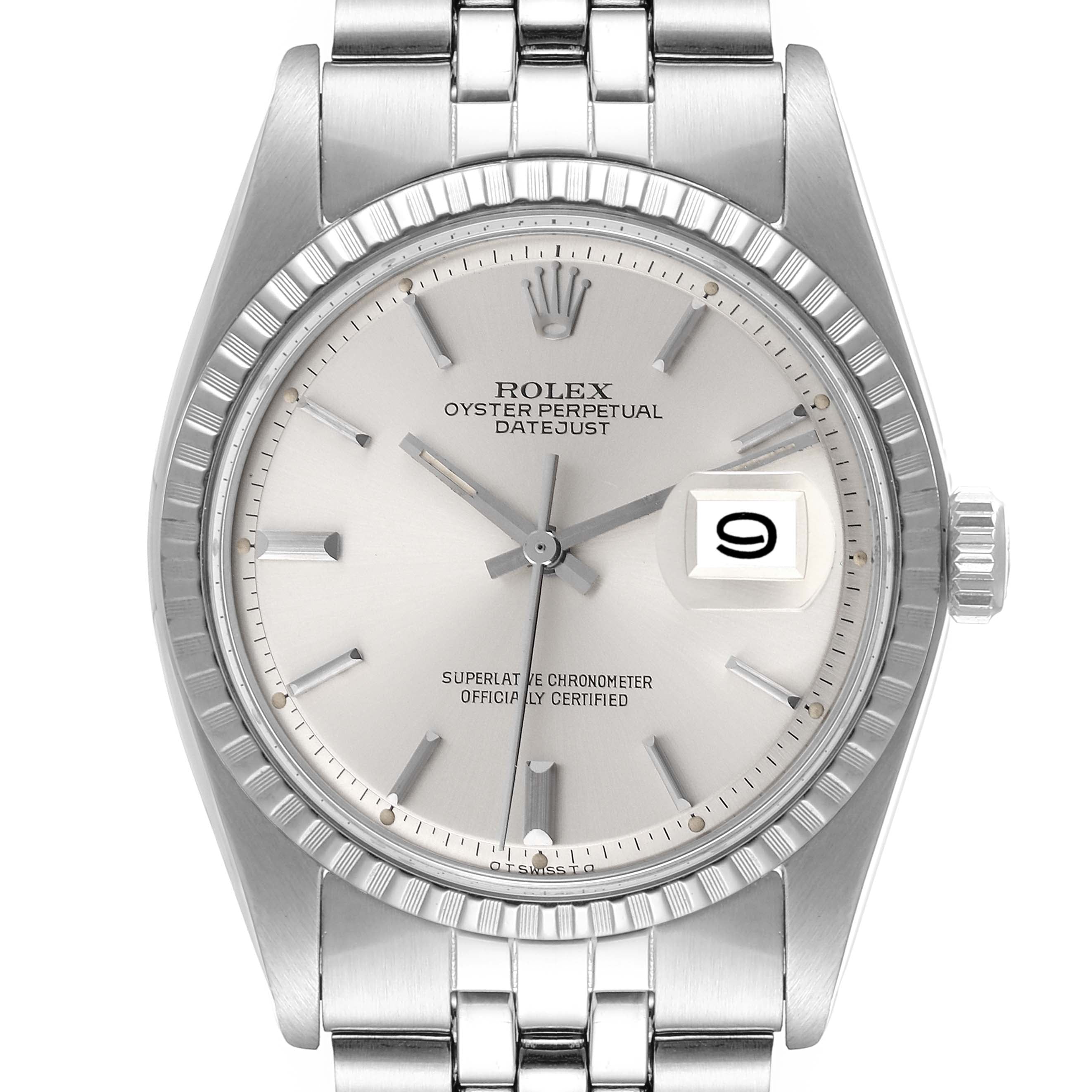 Rolex Datejust Silver Sigma Dial Jubilee Bracelet Vintage Mens Watch 1603