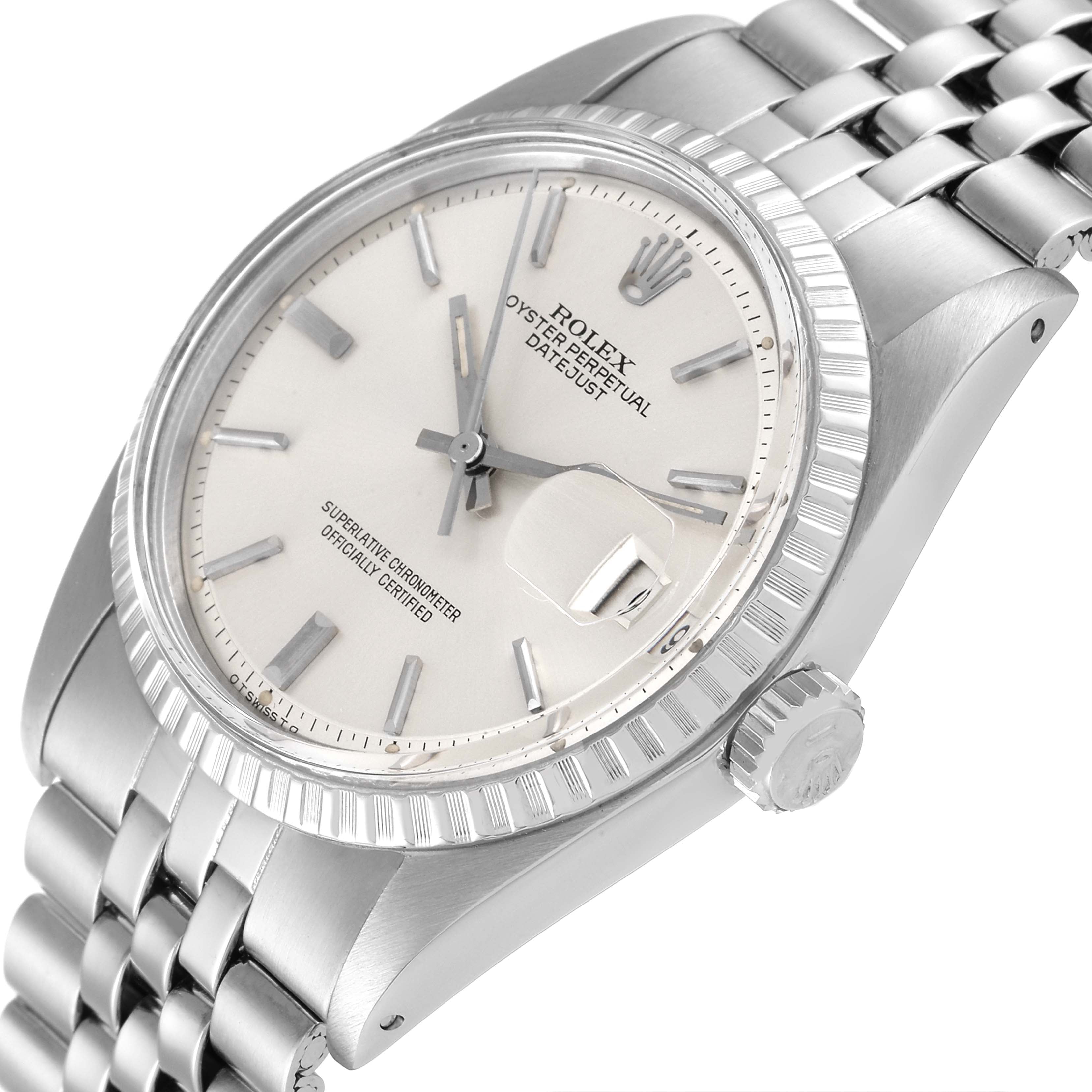 Rolex Datejust Silver Sigma Dial Jubilee Bracelet Vintage Mens Watch 1603