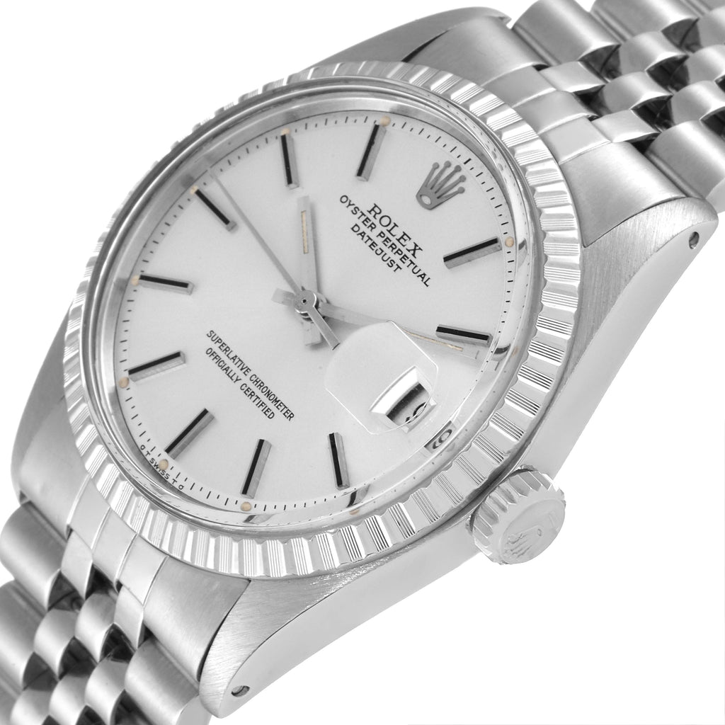 Rolex Datejust Silver Sigma Dial Oyster Bracelet Vintage Mens Watch 1603