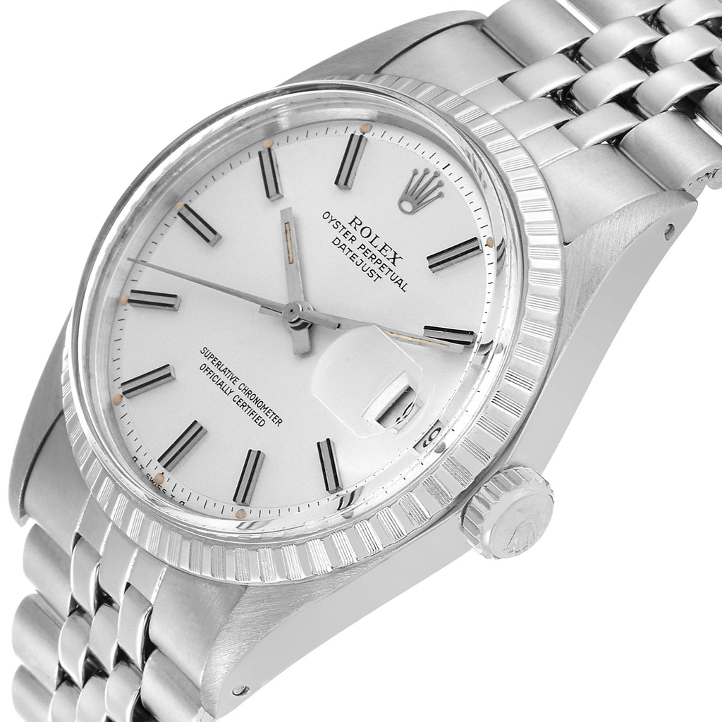 Rolex Datejust Silver Sigma Dial Steel Vintage Mens Watch 1603