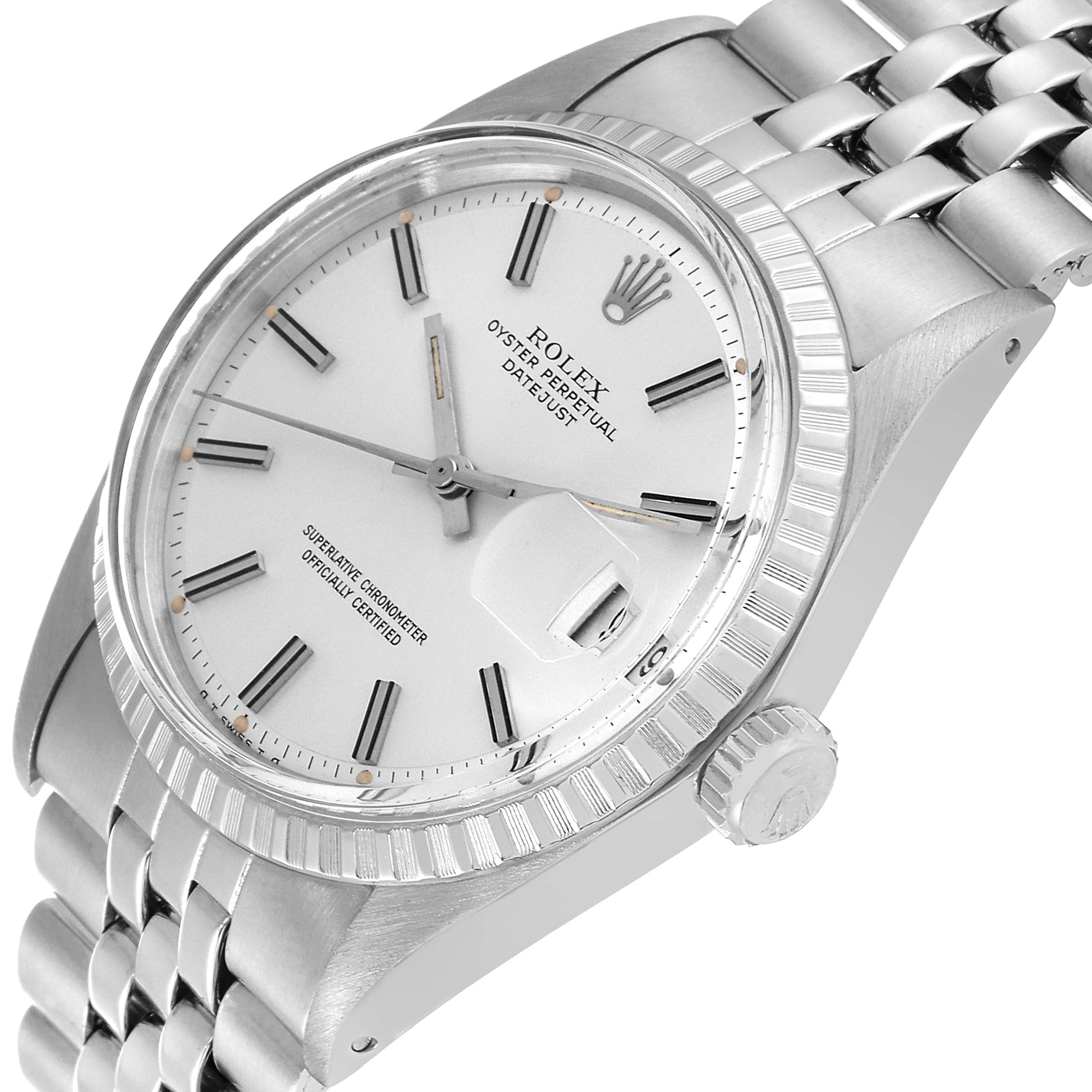 Rolex Datejust Silver Sigma Dial Steel Vintage Mens Watch 1603