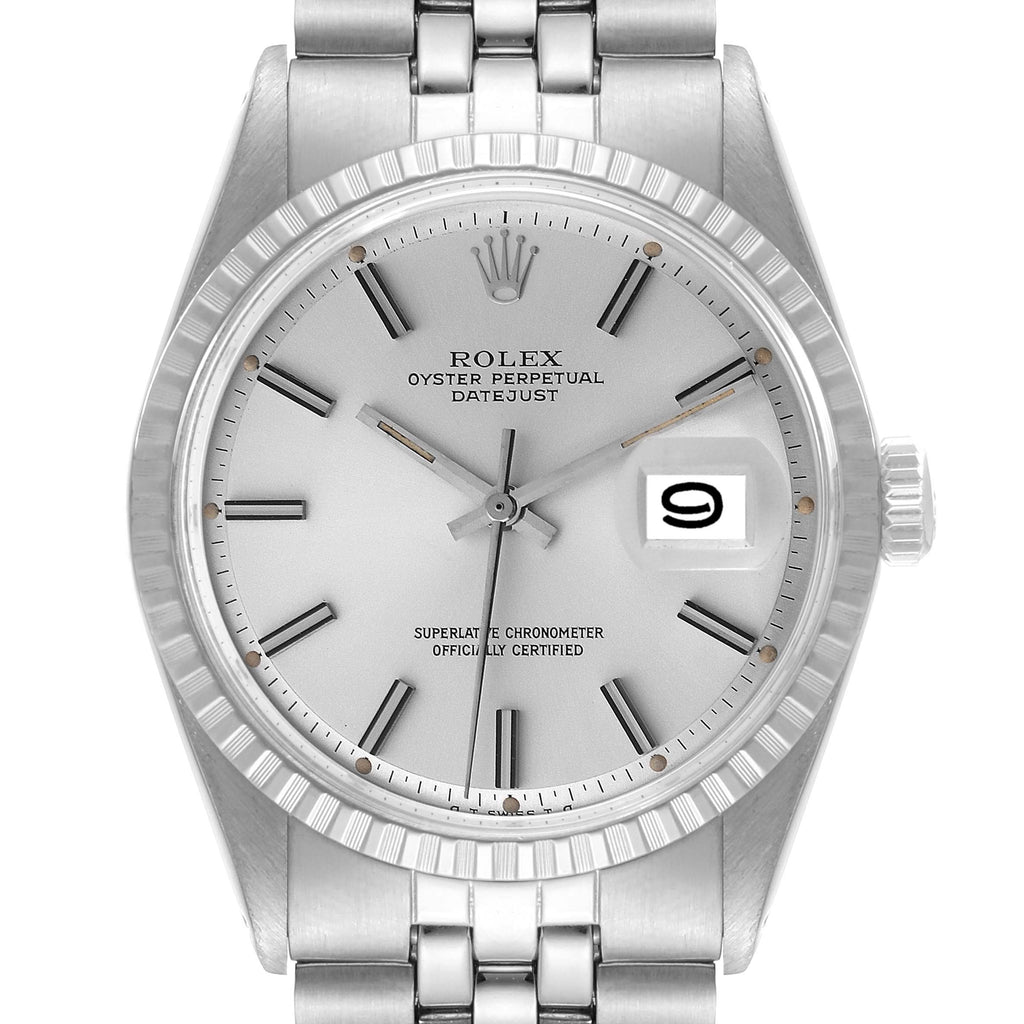 Rolex Datejust Silver Sigma Dial Steel Vintage Mens Watch 1603