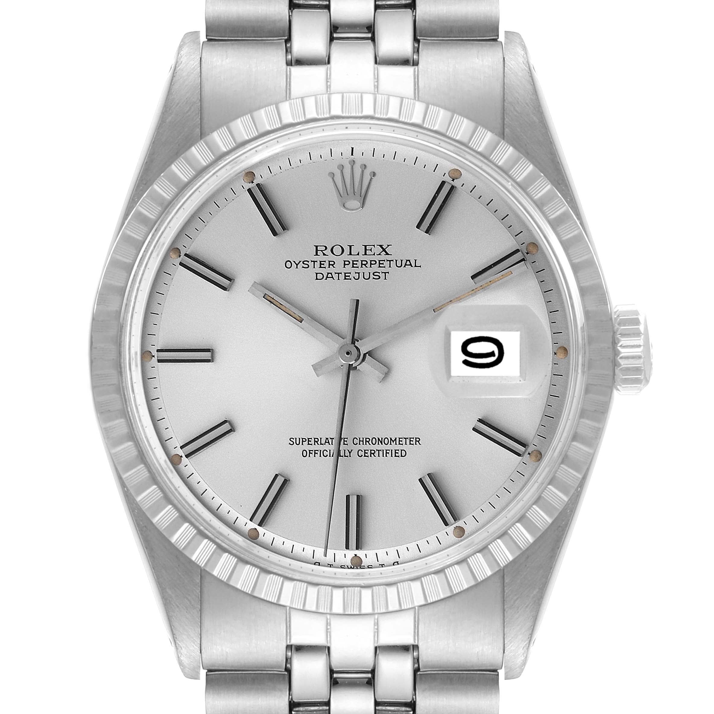 Rolex Datejust Silver Sigma Dial Steel Vintage Mens Watch 1603