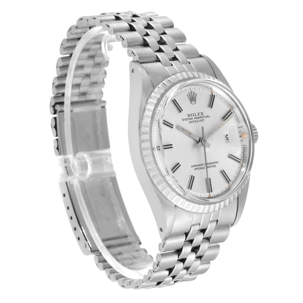 Rolex Datejust Silver Sigma Dial Steel Vintage Mens Watch 1603