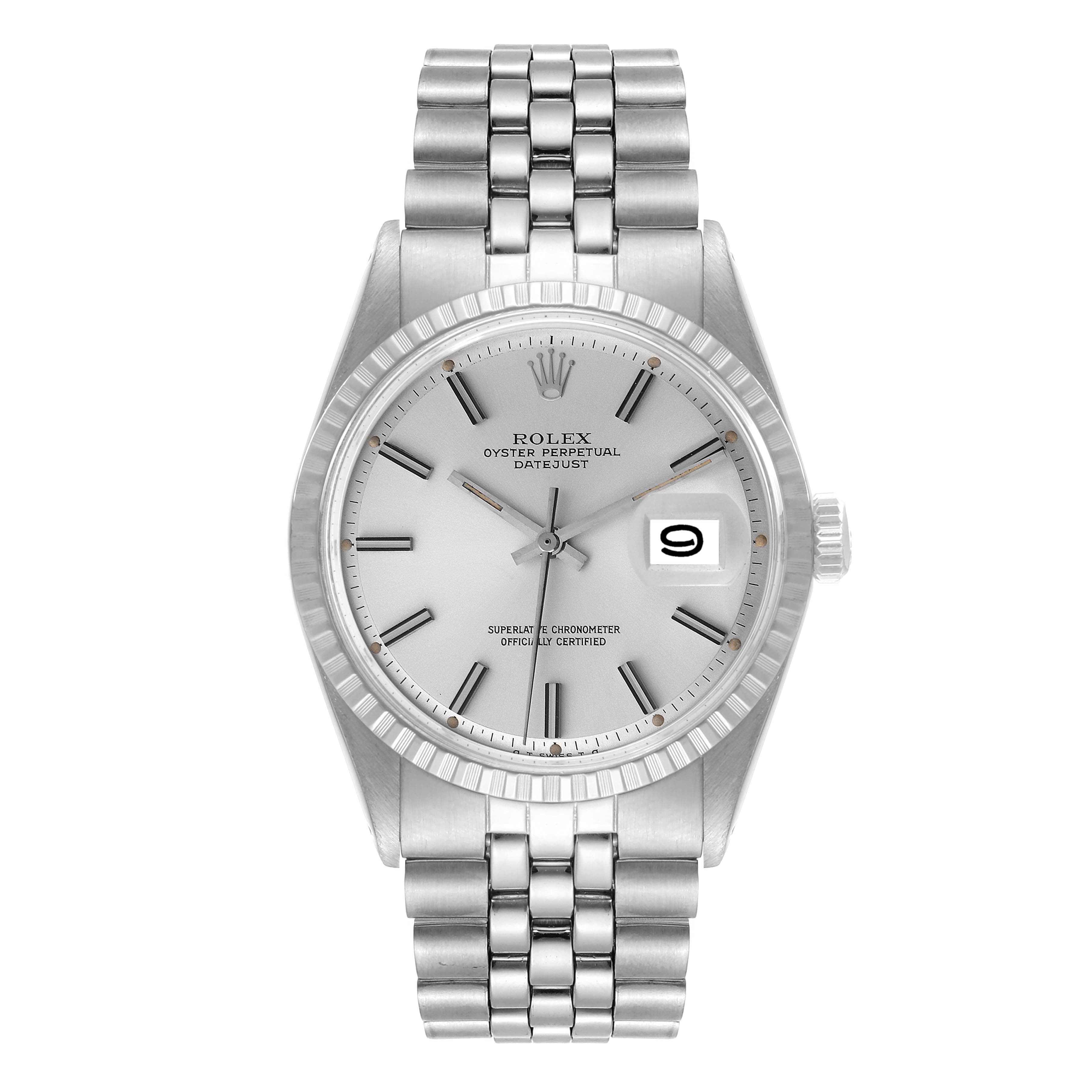 Rolex Datejust Silver Sigma Dial Steel Vintage Mens Watch 1603