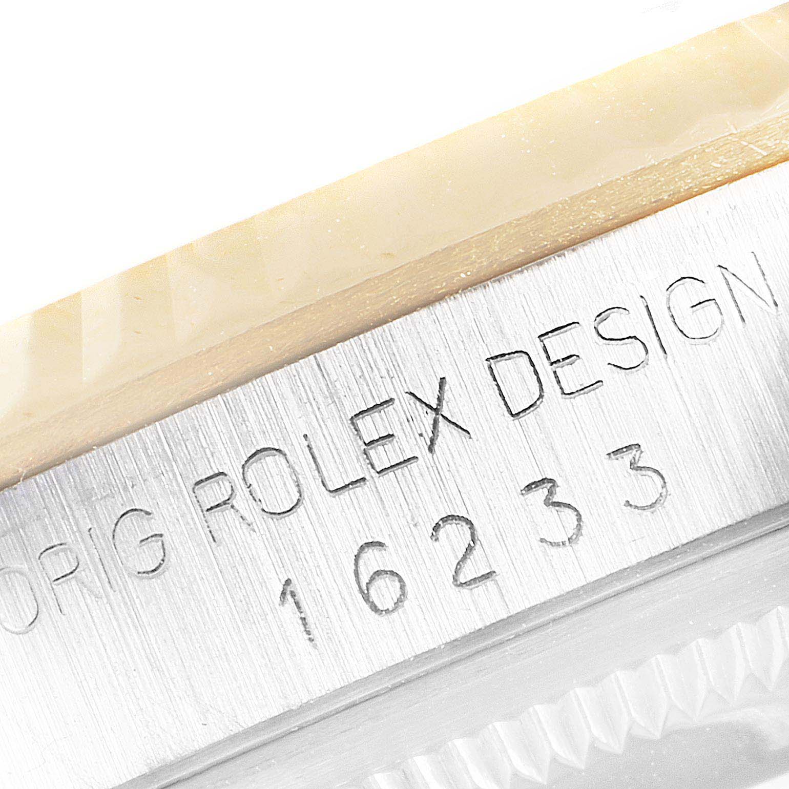 Rolex Datejust White Dial Steel Yellow Gold Mens Watch 16233 Box