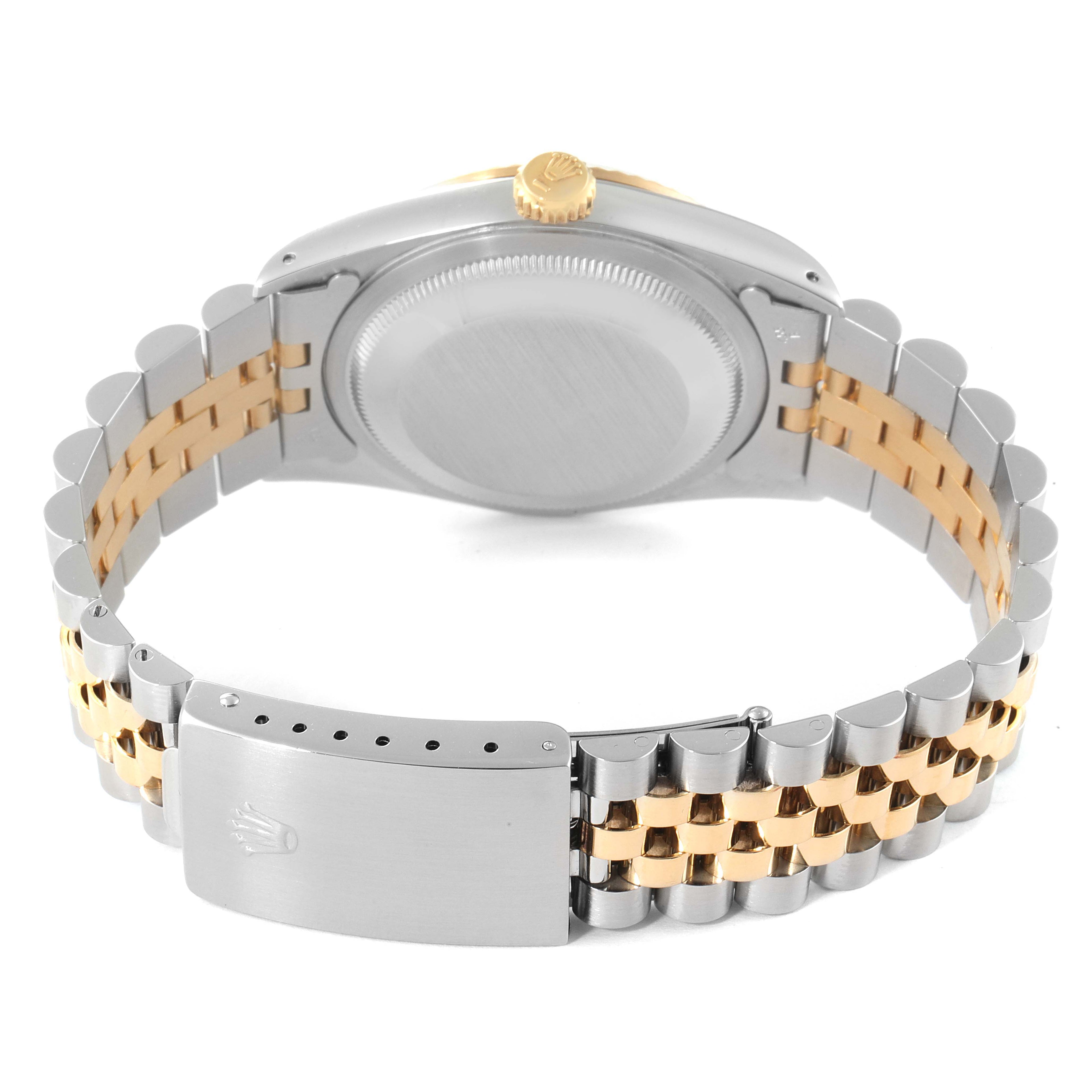 Rolex Datejust White Dial Steel Yellow Gold Mens Watch 16233 Box
