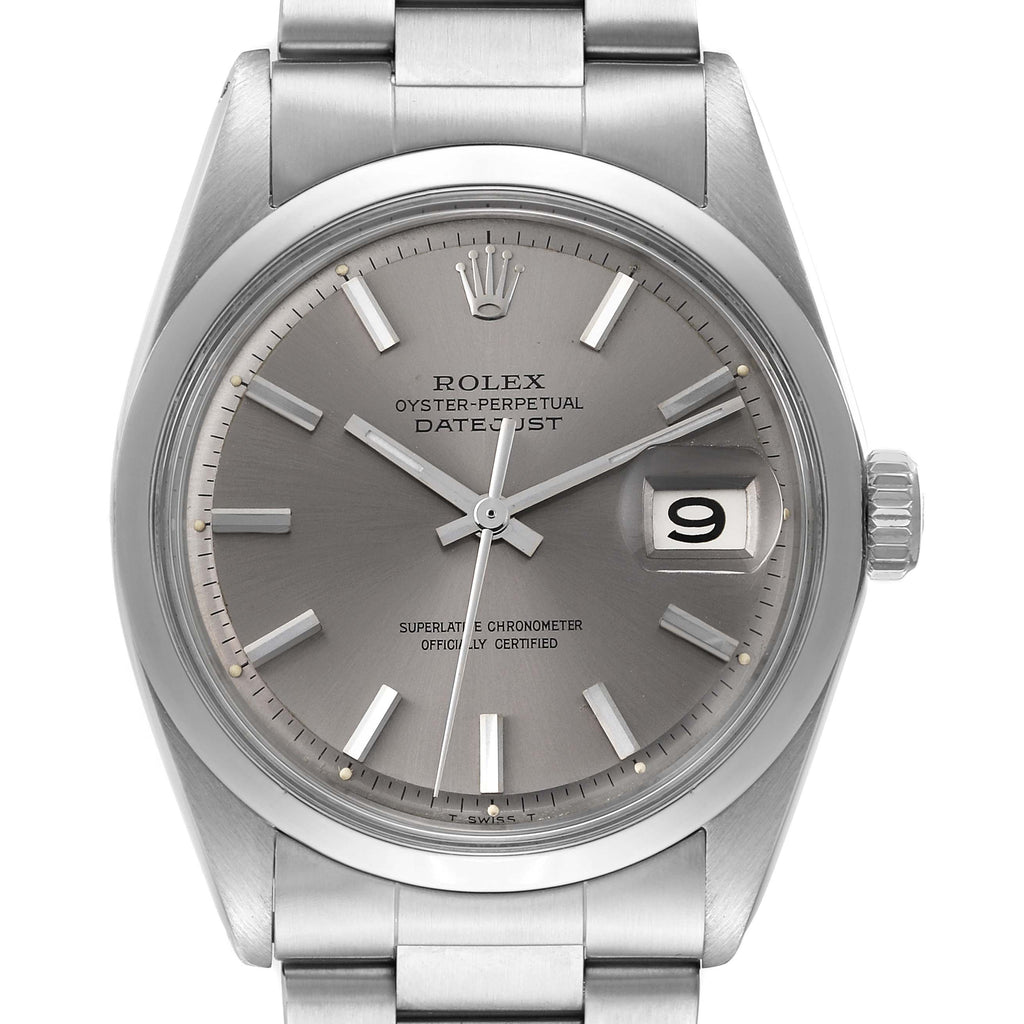 Rolex Datejust Steel Grey Dial Vintage Mens Watch 1600