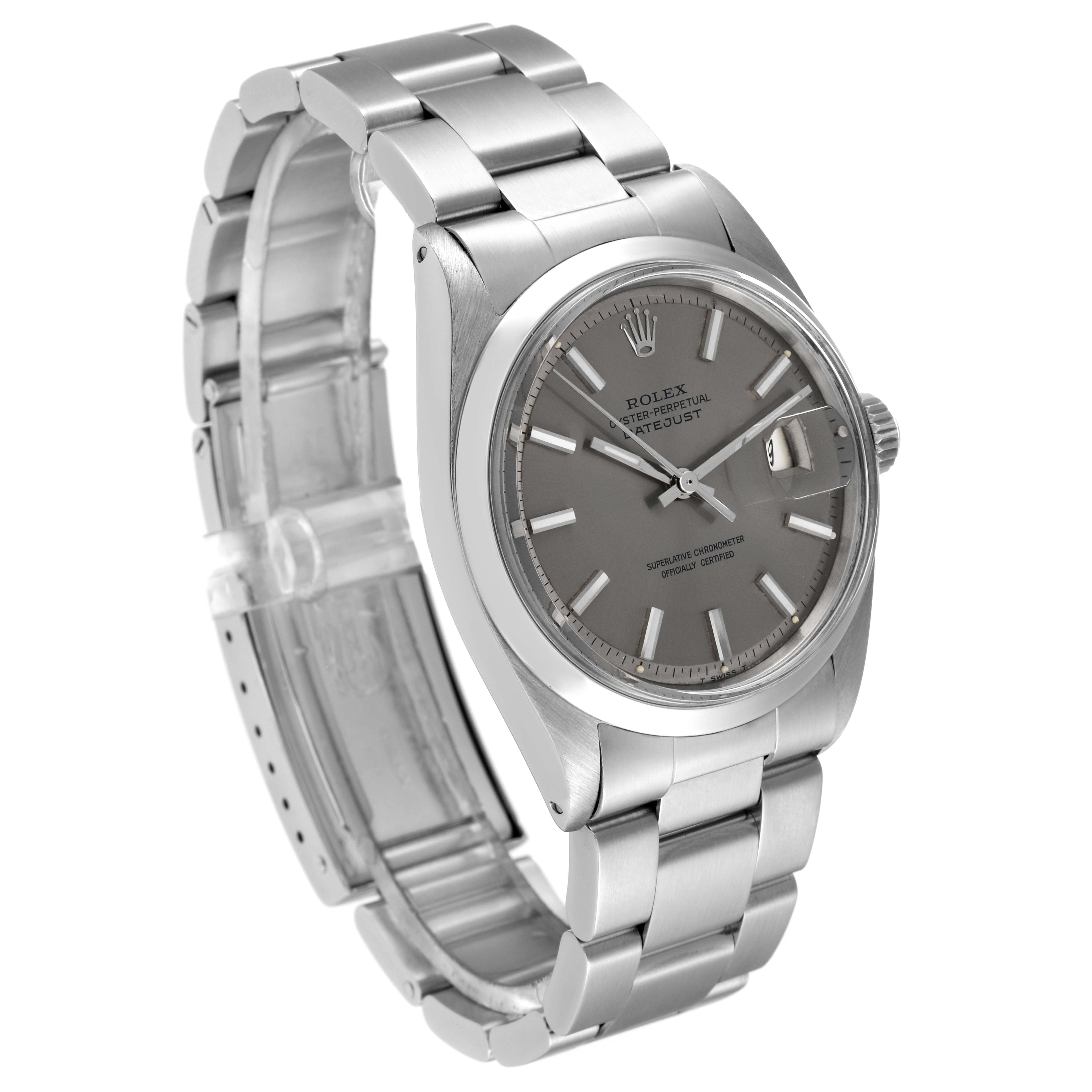 Rolex Datejust Steel Grey Dial Vintage Mens Watch 1600