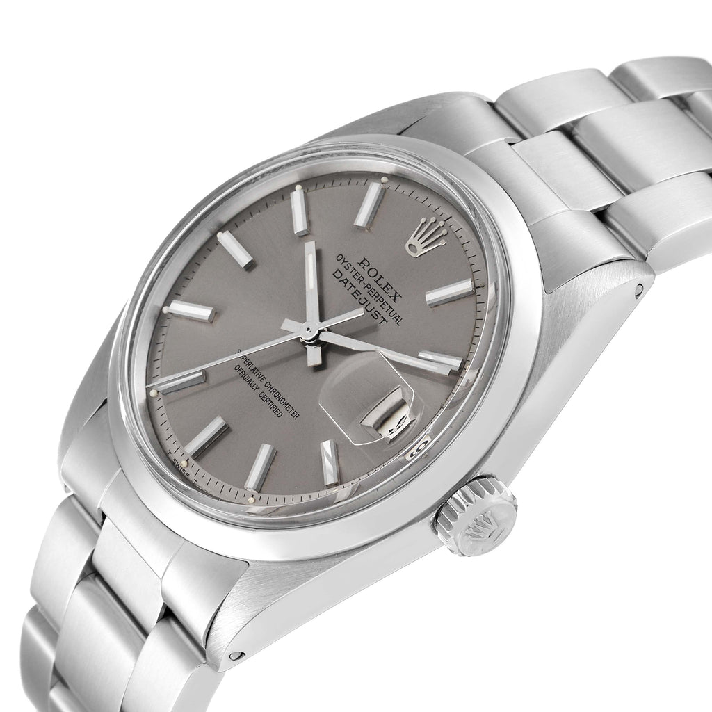 Rolex Datejust Steel Grey Dial Vintage Mens Watch 1600