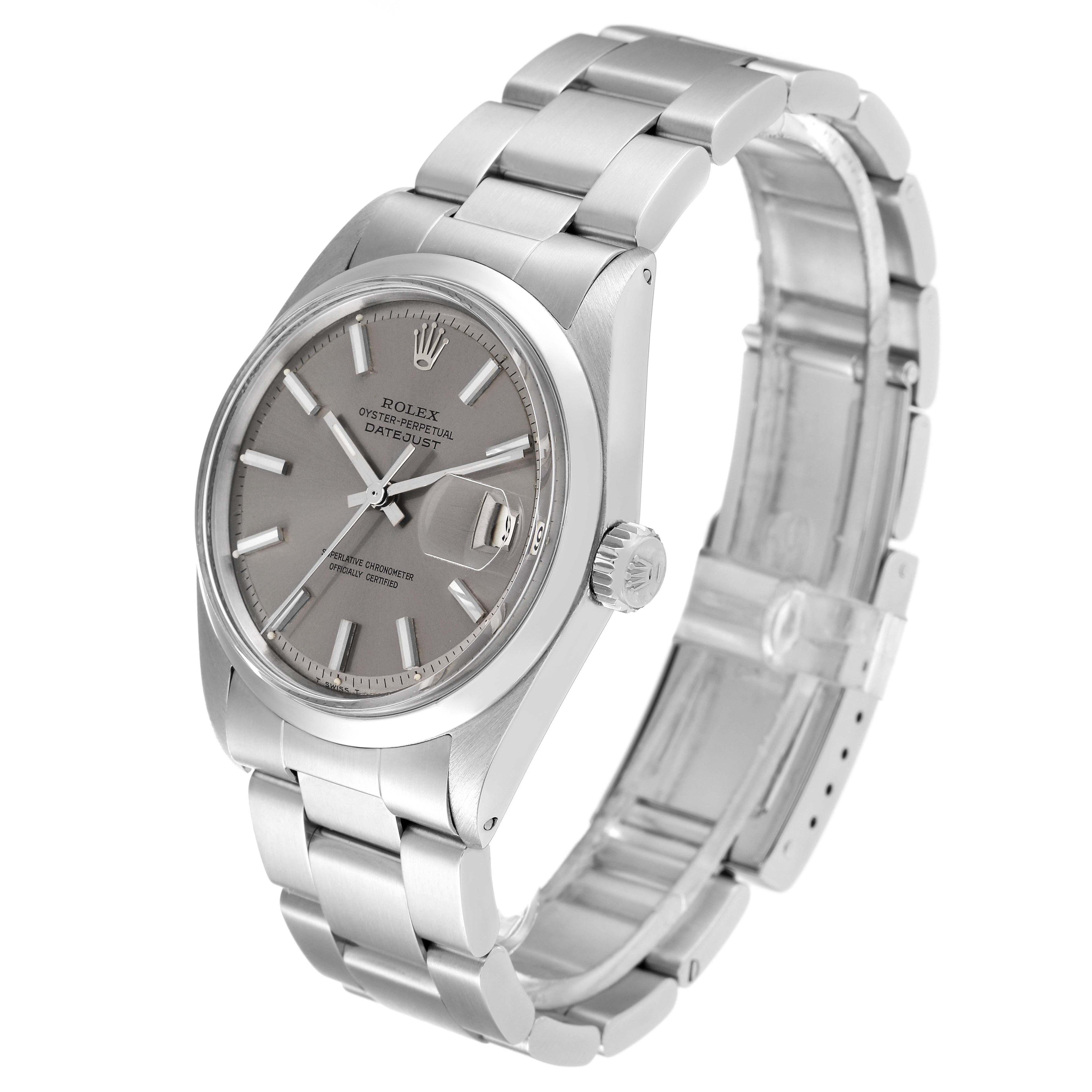 Rolex Datejust Steel Grey Dial Vintage Mens Watch 1600