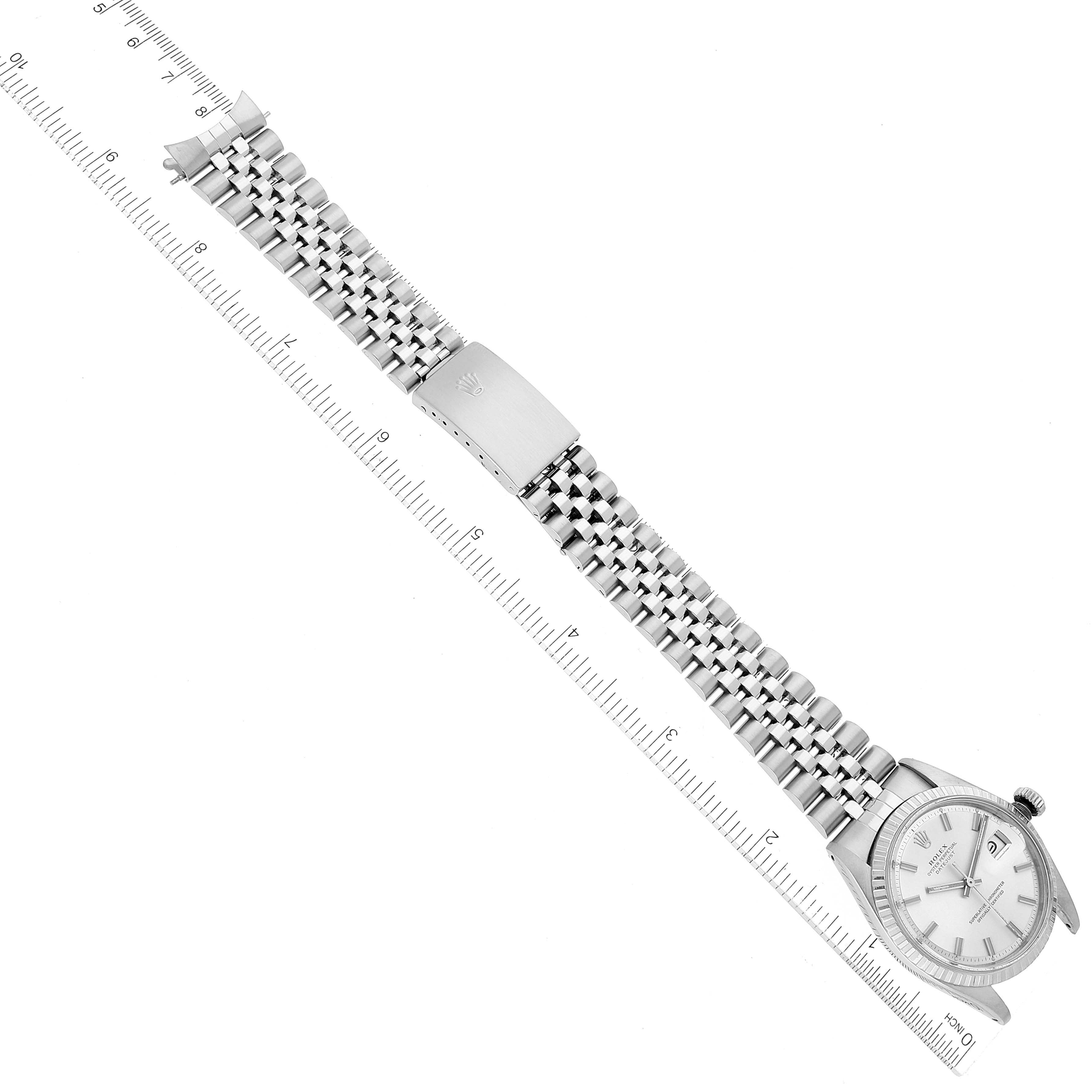 Rolex Datejust Steel Silver Dial Wide Boy Vintage Mens Watch 1603