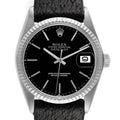 Rolex Datejust Steel White Gold Black Dial Vintage Mens Watch 1601