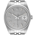 Rolex Datejust Steel White Gold Grey Ghost Dial Vintage Mens Watch 1601