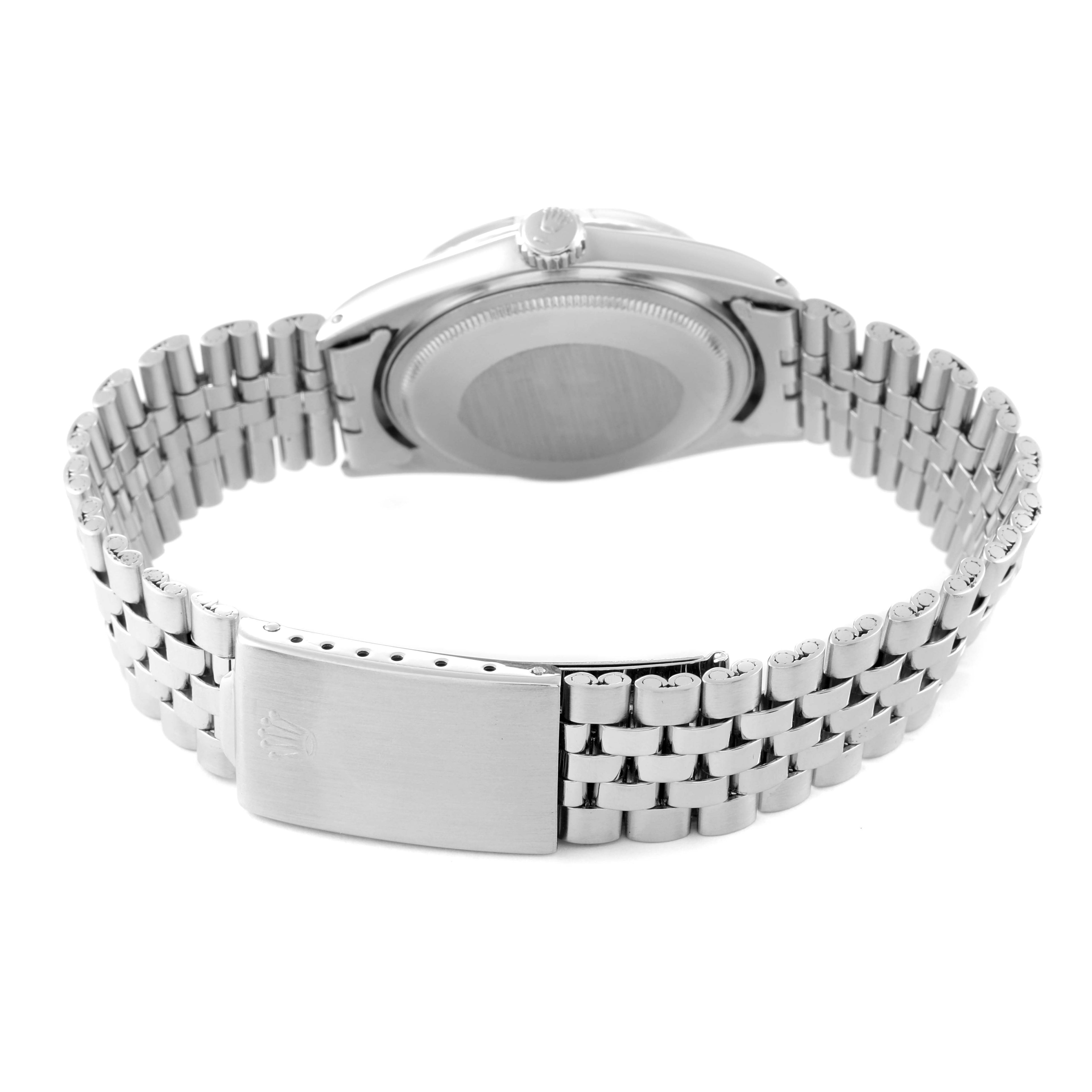 Rolex Datejust Steel White Gold Grey Ghost Dial Vintage Mens Watch 1601