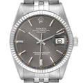 Rolex Datejust Steel White Gold Sigma Grey Ghost Dial Vintage Mens Watch 1601