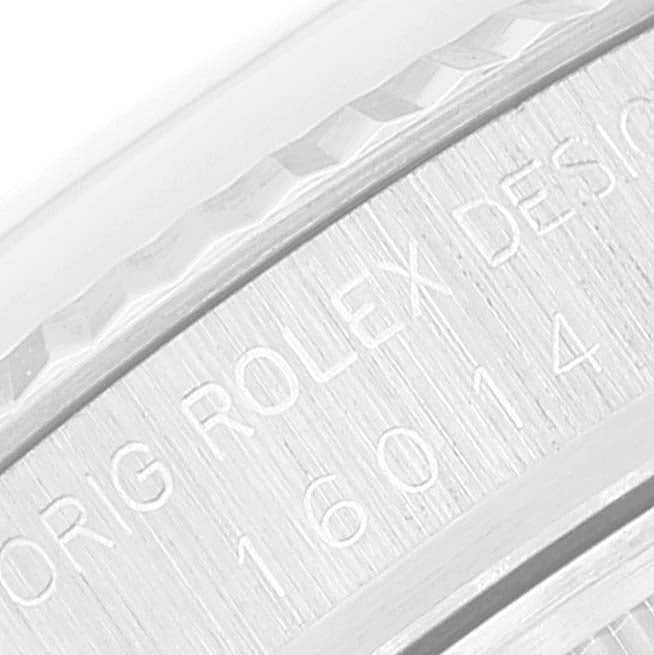 Rolex Datejust Steel White Gold Silver Linen Dial Vintage Watch 16014 + 2 Extra links