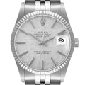 Rolex Datejust Steel White Gold Silver Linen Dial Vintage Watch 16014 + 2 Extra links