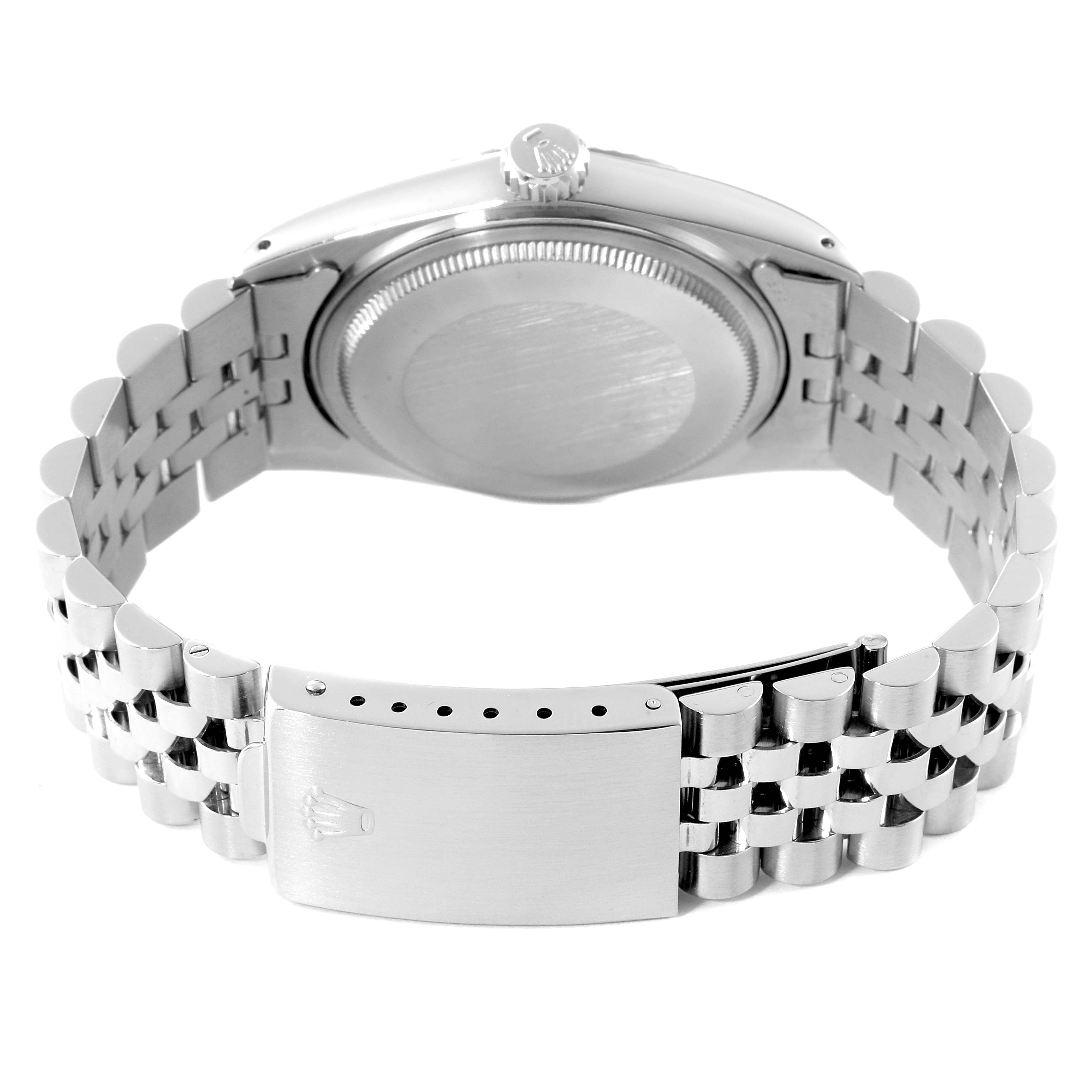 Rolex Datejust Steel White Gold Silver Linen Dial Vintage Watch 16014 + 2 Extra links