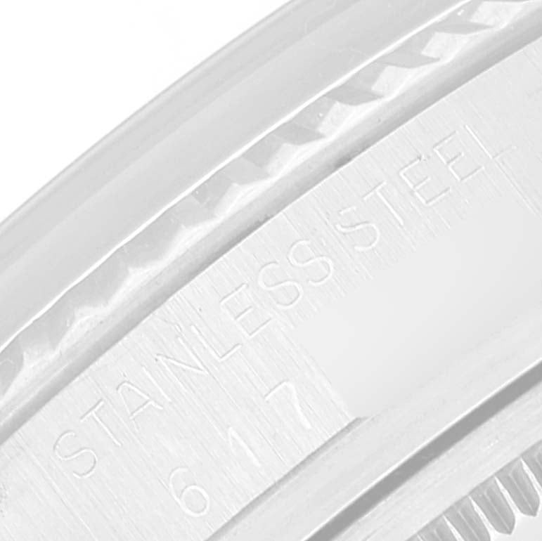 Rolex Datejust Steel White Gold Silver Linen Dial Vintage Watch 16014