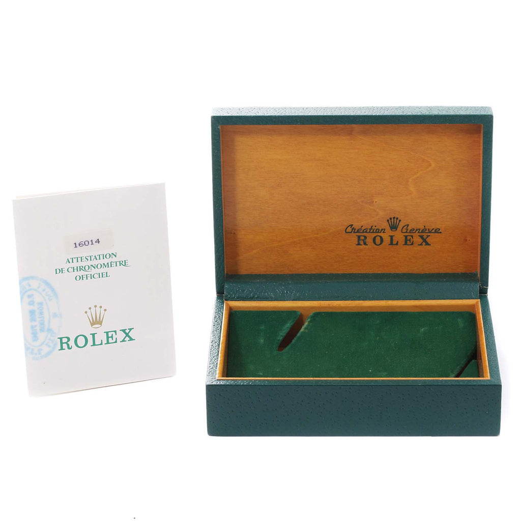 Rolex Datejust Steel White Gold White Dial Vintage Mens Watch 16014 Box Papers