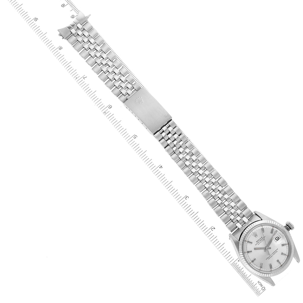Rolex Datejust Steel White Gold Wide Boy Dial Vintage Mens Watch 1601