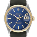 Rolex Datejust Steel Yellow Gold Blue Dial Vintage Mens Watch 1601