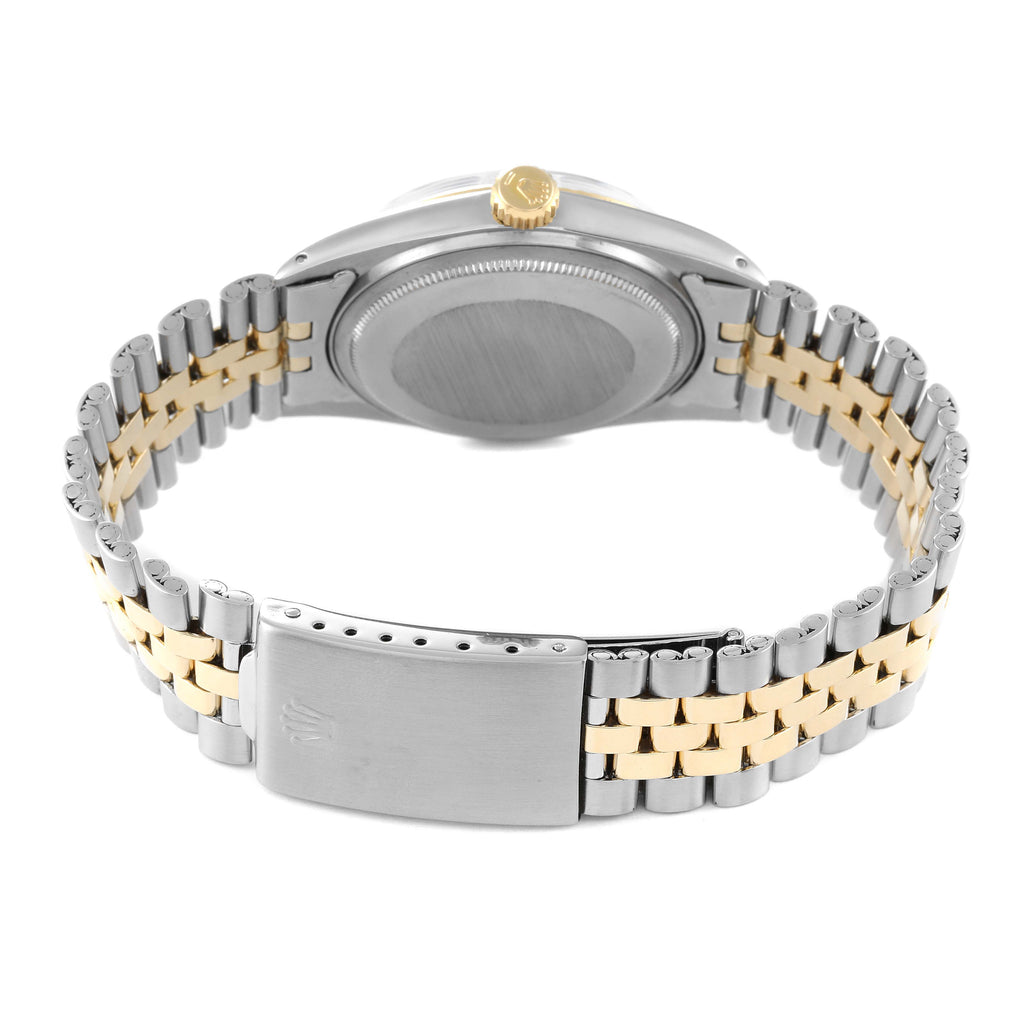 Rolex Datejust Steel Yellow Gold Brown Dial Vintage Mens Watch 1601