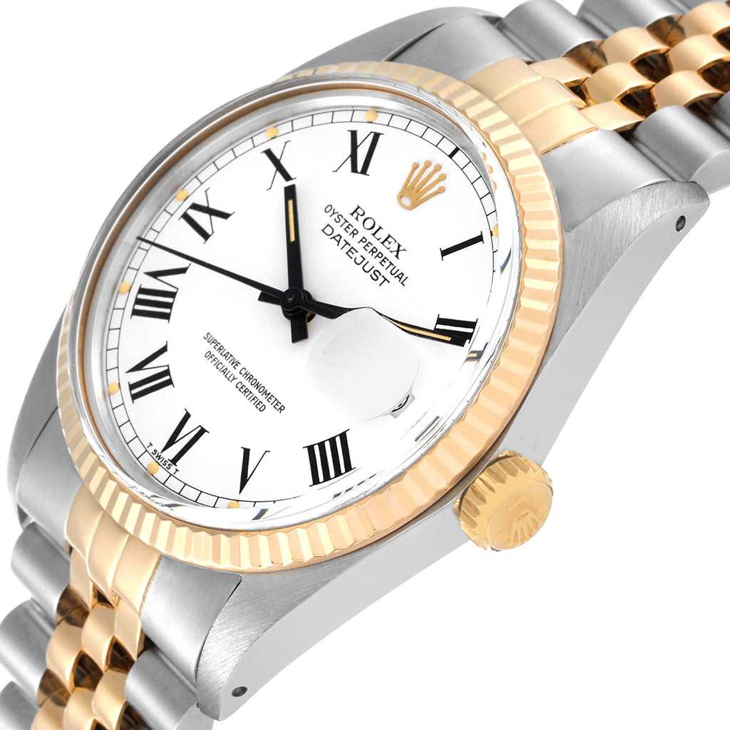 Rolex Datejust Steel Yellow Gold Buckley Dial Vintage Watch 16013