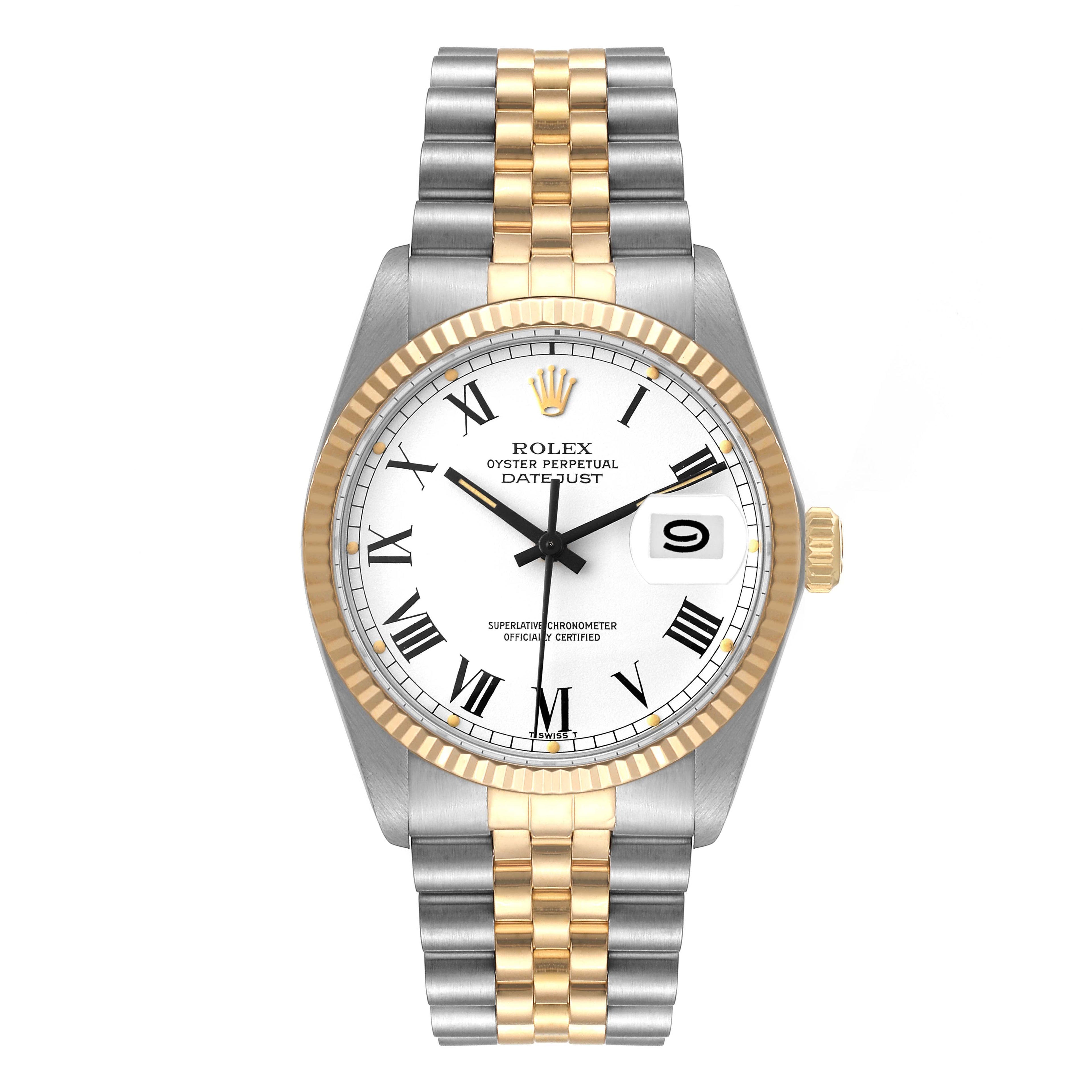 Rolex Datejust Steel Yellow Gold Buckley Dial Vintage Watch 16013