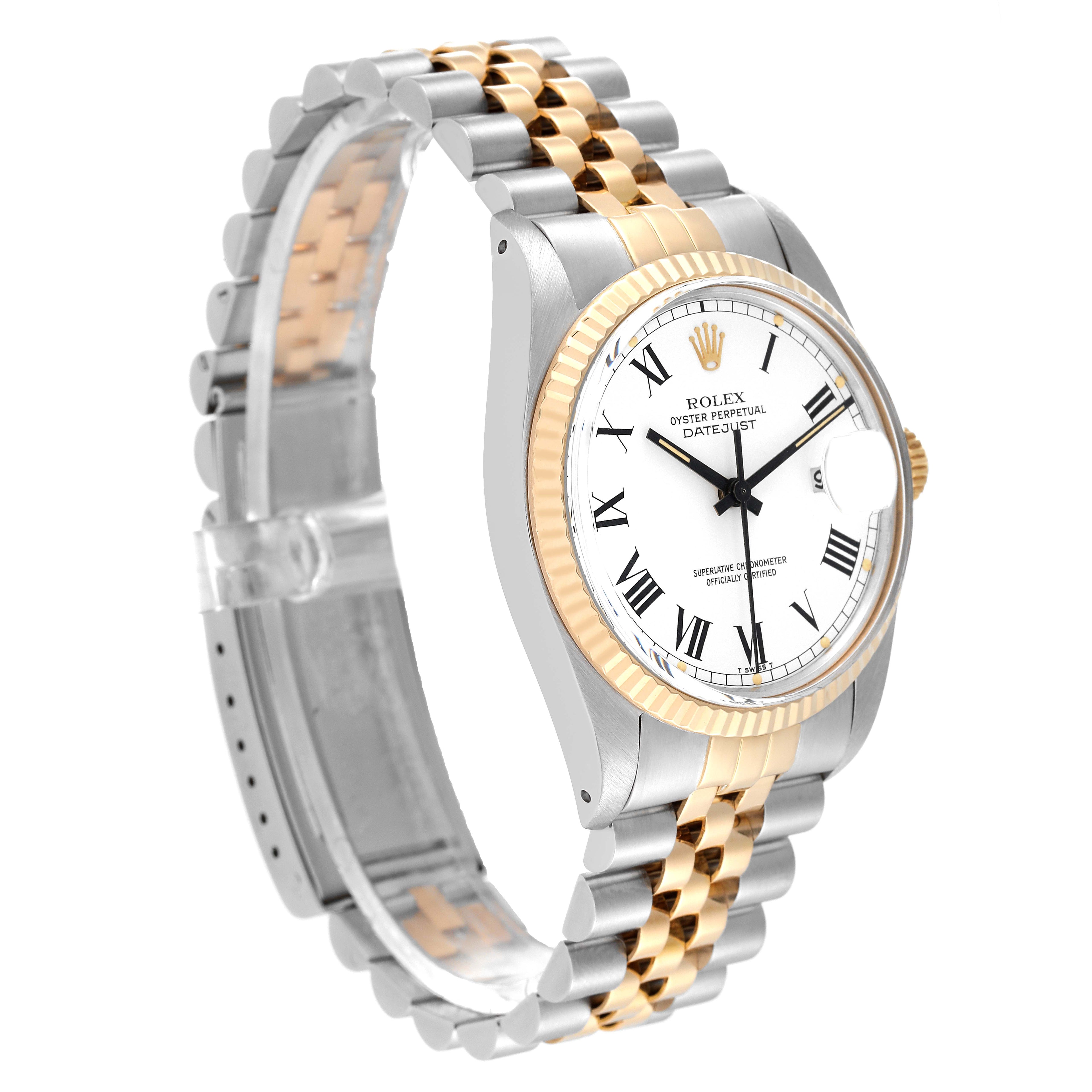 Rolex Datejust Steel Yellow Gold Buckley Dial Vintage Watch 16013