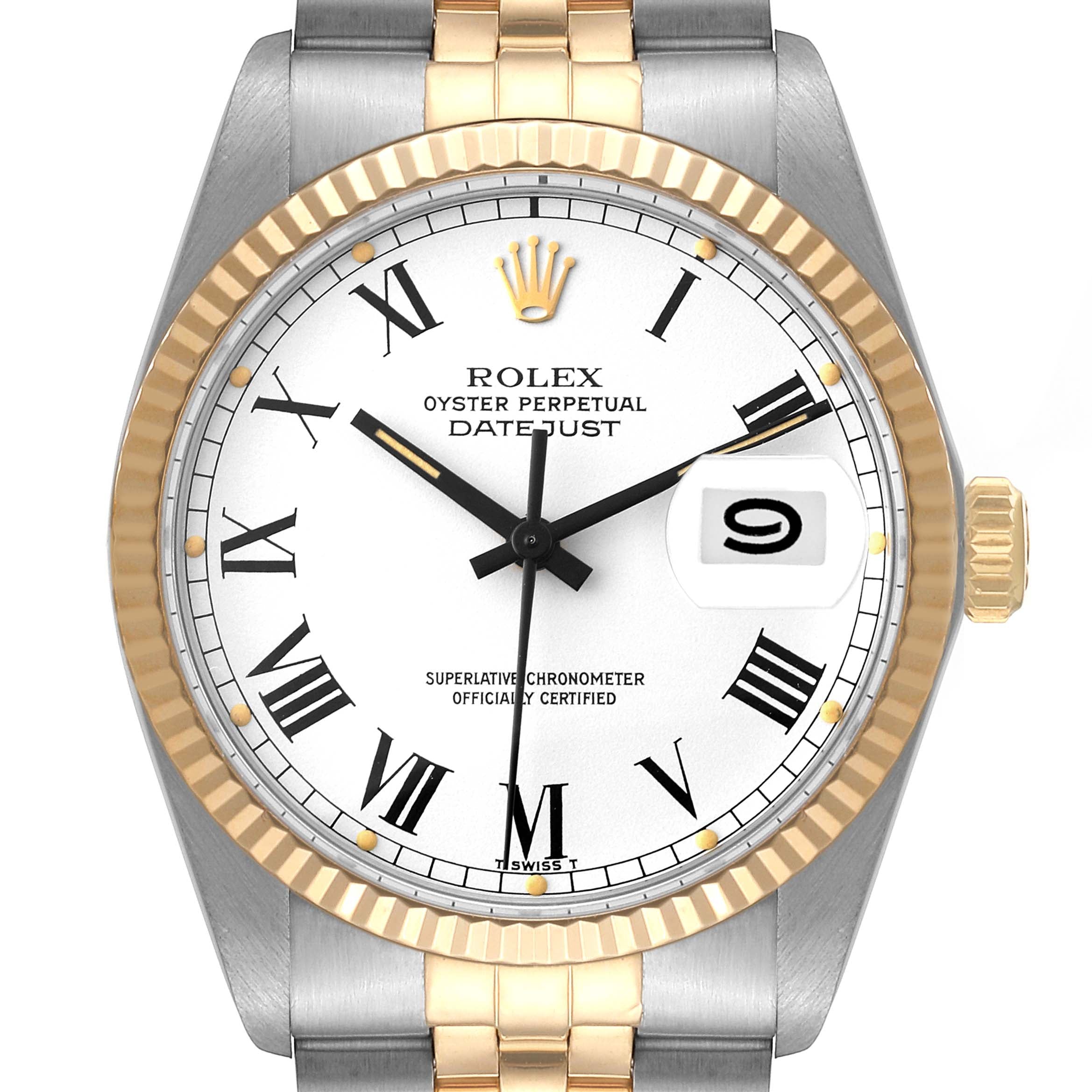 Rolex Datejust Steel Yellow Gold Buckley Dial Vintage Watch 16013