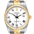 Rolex Datejust Steel Yellow Gold Buckley Dial Vintage Watch 16013 Box Papers