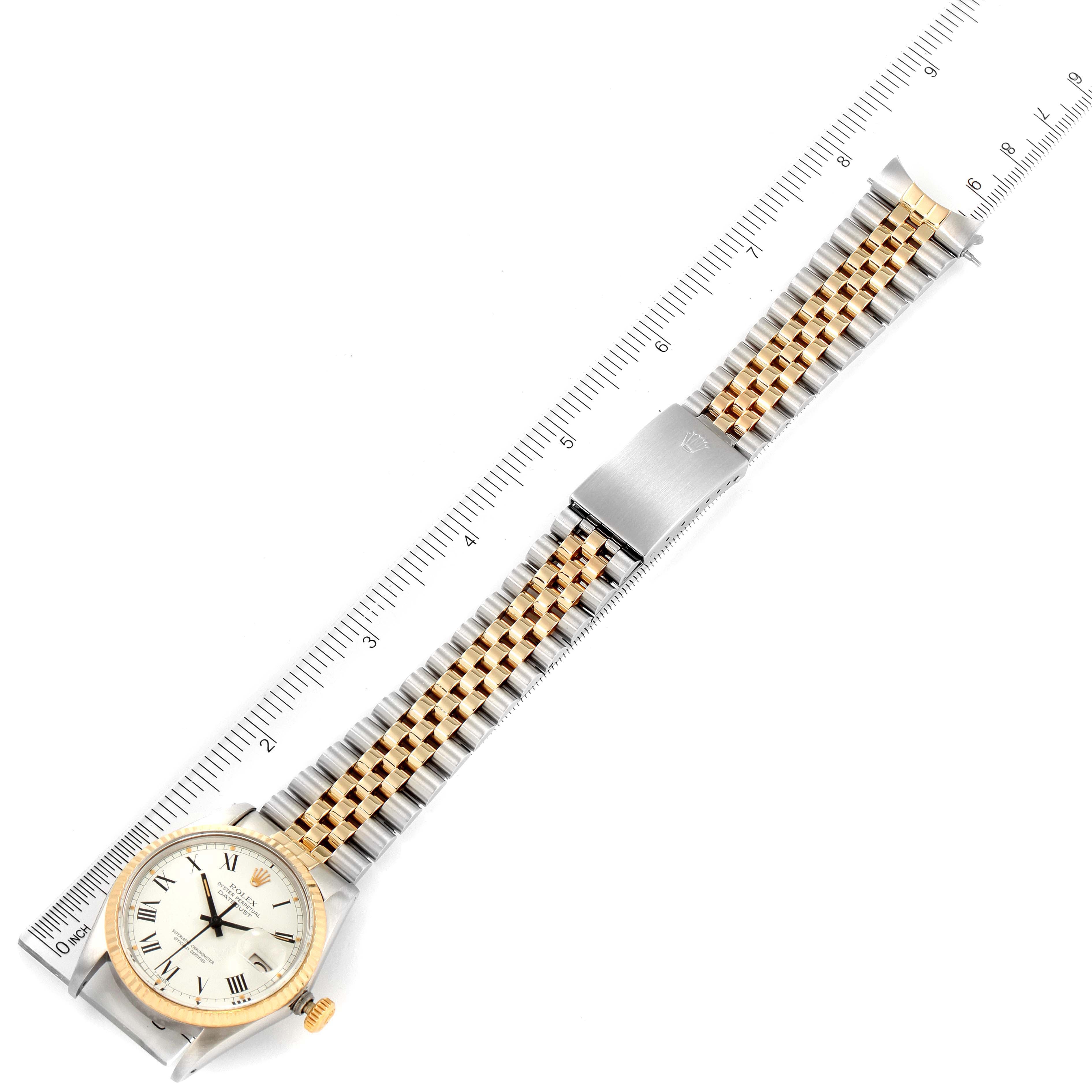 Rolex Datejust Steel Yellow Gold Buckley Dial Vintage Watch 16013 Box Papers