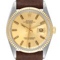 Rolex Datejust Steel Yellow Gold Fat Boy Dial Vintage Mens Watch 1601