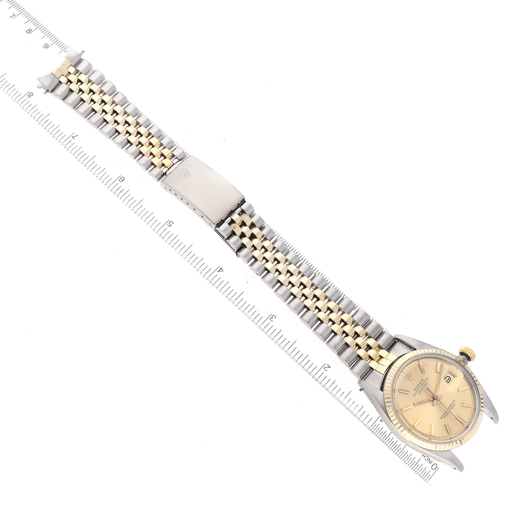 Rolex Datejust Steel Yellow Gold Champagne Dial Vintage Mens Watch 1601