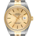 Rolex Datejust Steel Yellow Gold Dial Vintage Mens Watch 1601