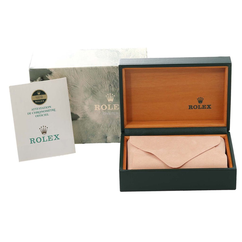 Rolex Datejust Steel Yellow Gold Diamond Dial Vintage Mens Watch 16013 Box Paper